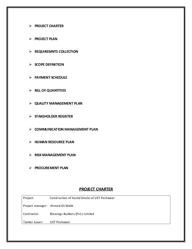 Building a house project charter Building a house project charter